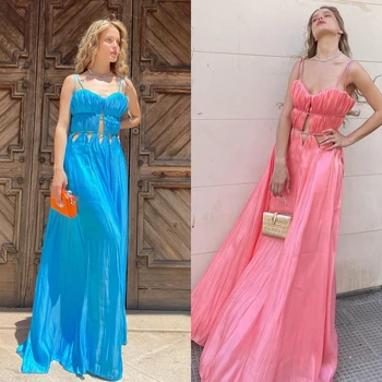 Платья для выпускного вечера, замысловатое модное шифоновое платье трапециевидной формы с драпировкой, вечернее платье в Дубае, роскошное платье для женщин, вечеринка