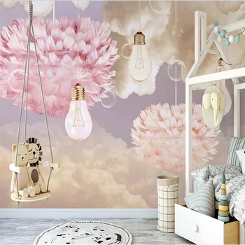 изготовленные на заказ обои с изображением звездной мечты из перьев для детской комнаты фон домашнего декора papel de parede 3D обои 13