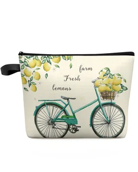 Фруктовый Лимонный Велосипед, косметичка, сумка для путешествий, женские косметические сумки, Органайзер для туалета, детский пенал для хранения 9