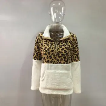 Модный свитер с длинным рукавом, топ с леопардовой строчкой, удобный для повседневной носки, теплая толстовка с длинным рукавом 18