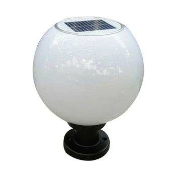 2X Светодиодный 200-миллиметровый солнечный настенный светильник на открытом воздухе с круглым шаром, круглый светильник для освещения дорожки 14