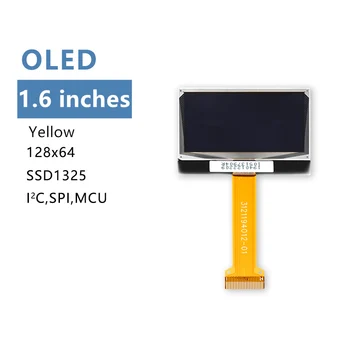 1,6-дюймовый OLED-дисплей с разрешением 128 x 64, желтый P19401, подключаемый модуль 24P 17