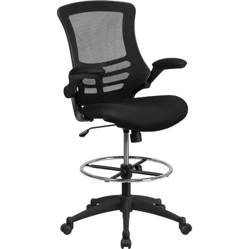 Офисное кресло с задней спинкой и регулируемой петлей для лодыжек, с подлокотниками и откидывающимися подлокотниками, изготовленное из дышащей сетки 15