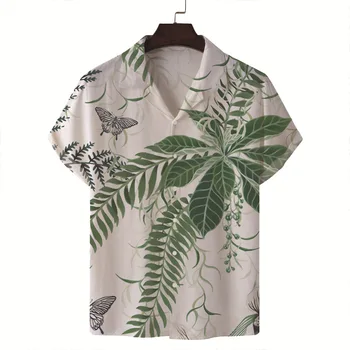 Уличная ретро-мода 2023 года, мужская рубашка с коротким рукавом и цифровой печатью, спортивный праздничный пляжный повседневный топ, мужская рубашка большого размера