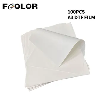 Fcolor A3 DTF Трансферная Пленка Для Печати футболок DTF Принтер R1390 L1800 DX5 DTF ПЭТ Пленка 100 листов / упаковка Теплопередающая Пленка 18