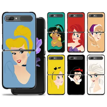Чехол для телефона Samsung Galaxy Z Flip 4 Z Flip3 5G Shell для Galaxy Z с Откидной крышкой PC Disney Princess Fairy Head Color Art 22