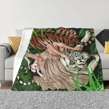 Тигры Свирепые Животные Кошки Одеяла Коралловый флис Плюшевые украшения Постельное Белье для спальни Покрывало для дивана
