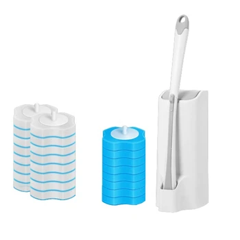 1 комплект для чистки ручек туалетной щетки, щетка для унитаза с 24 насадками для заправки унитаза, одноразовая щетка для унитаза 1
