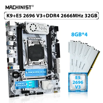 MACHINIST X99 K9 Комплект материнской платы LGA 2011-3 Комплект процессора Xeon E5 2696 V3 CPU 32GB = 4pcs * 8GB 2666MHz DDR4 RAM Memory SSD M.2 NVME