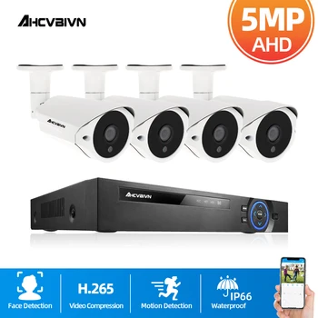 Face Record 5-Мегапиксельная Система Безопасности Домашнего Видео 6 В 1 H.265 AHD DVR С 5-Мегапиксельной Пулевой Водонепроницаемой Камерой Наблюдения Ultra HD CCTV Kit 17