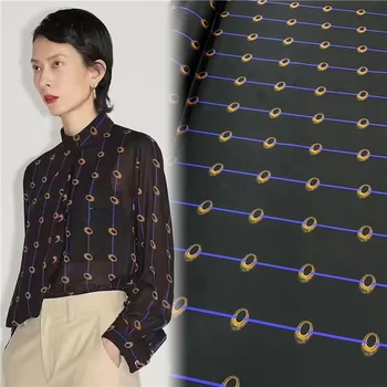 Новая эластичная атласная шелковая ткань с цифровой печатью, высококачественное роскошное платье-рубашка ручной работы, дизайнерская ткань 