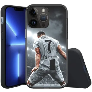 Крутой чехол для телефона CR7 Football Star-Ronaldo для iPhone 14 13 12 11 Plus Mini Pro Max Мягкий черный чехол для телефона 1