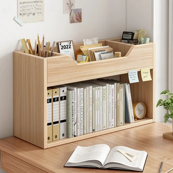 Книжная полка HOOKI, простая настольная стойка, Маленький книжный шкаф, письменный стол, стойка для хранения в студенческом общежитии