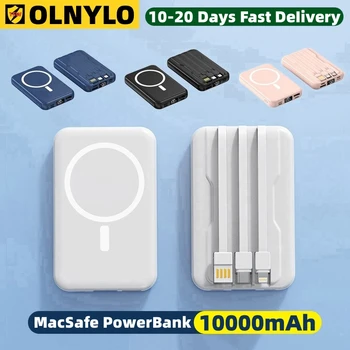 10000mAh Macsafe Powerbank Для Magsafe Power Bank iPhone 12 13 14 15 Зарядное устройство для телефона Магнитная беспроводная внешняя вспомогательная батарея 16