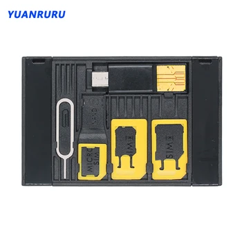 Тонкий набор адаптеров для SIM-карт размера кредитной карты с устройством чтения карт памяти TF и лотком для SIM-карт, извлекающий Pin-код держателя SIM-карты для iPhone Huawei Xiaomi 9