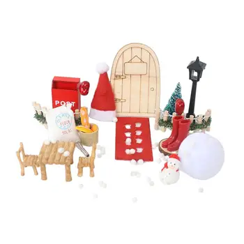 Кукольный Дом Рождественское Украшение Снеговик для Рождественского Праздника Реквизит Для Фотосъемки 8