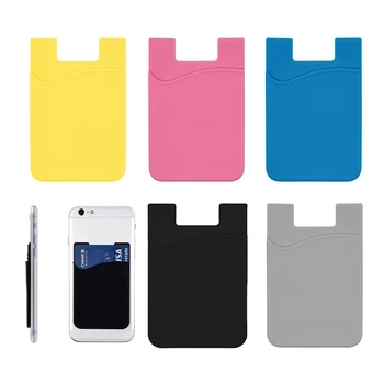 Силиконовый держатель для телефонных карт, чехол-бумажник, держатель для кредитных карт, карман для телефона практически для всех мобильных телефонов 9