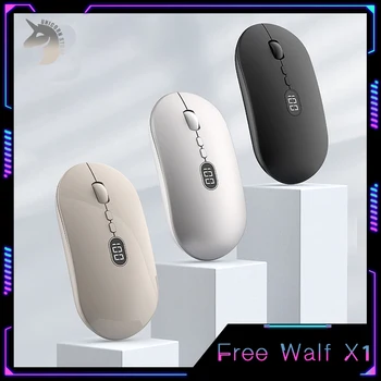 Бесплатная мышь Wolf X1, мыши для геймеров, 2-режимная беспроводная мышь Bluetooth, 7 кнопок, легкий дизайн, клавиша отключения звука, дисплей питания, игровая мышь 22