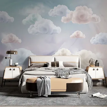 Обои для фотообоев нестандартного размера Современное фантастическое небо Красочные облака Настенная живопись для детской спальни Фон Декор стен 14