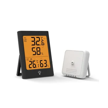 Электронный цифровой дисплей Термометр Измеритель температуры и влажности в помещении и на улице Погодные часы Черный 7