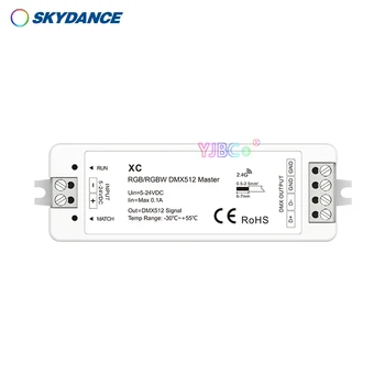 Skydance 5V-24V 12V DMX RGB/RGBW пикселей Мини светодиодный контроллер освещения DMX 512 диммер сигнала Ультратонкий 2.4 G RF Пульт дистанционного управления 17