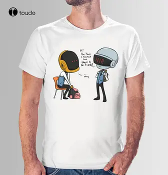 Daft Punk, У тебя слишком смешной шлем, Дружба электронного дуэта, белая футболка, модная футболка, Летние женские рубашки Xs-5Xl 21