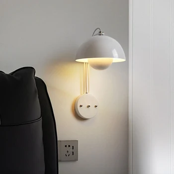 Скандинавский светодиодный настенный светильник Bud Минималистичный Многоцветный железный настенный бра для кабинета, гостиной, прикроватной тумбочки для спальни, домашнего декора, светильников 16