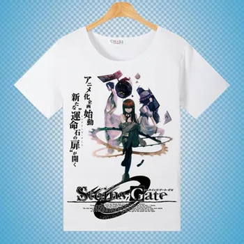 Новая футболка Steins Gate 0 Косплей Аниме костюм Макисе Курису Окабе Ринтаро футболка топы унисекс 22