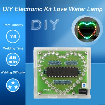 DIY Электронный Комплект В Форме Сердца Красочные Блики Светодиодный RGB Модуль Love Water Light STC89C52 51 Однокристальный Микрокомпьютер Для Arduino 11