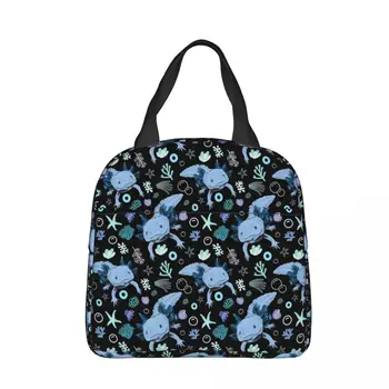 Портативная сумка для ланча с коралловым рисунком синего аксолотля, сумка-холодильник для домашних животных Axolotl, изоляционные пакеты для хранения продуктов для пикника 19