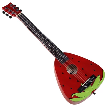 В наличии 30-дюймовая детская акустическая гитара с 6-струнным глянцевым корпусом из липы, мини-фолк-гитара в мультяшной форме, дорожная гитара 3