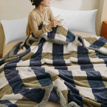 BlessLiving Теплое Коралловое Фланелевое одеяло для дивана Мягкое Синельное Вязаное одеяло Флисовое Одеяло Кровать Офисный Ворс Одеяло для кондиционирования воздуха 11
