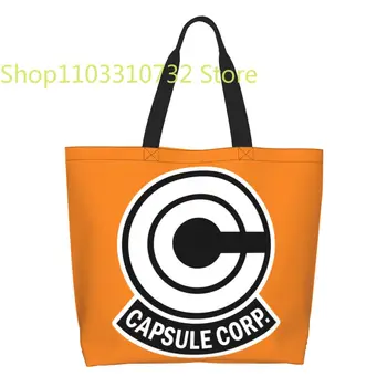 Anime Capsule Corp. Сумки для покупок с забавным принтом, холщовые сумки для покупок, сумки через плечо, большая вместительная моющаяся сумка 16