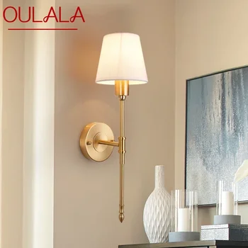 OULALA Американская латунная настенная лампа для гостиной, спальни, прикроватная лампа, ретро Гостиничный коридор, настенный светильник для прихожей 19