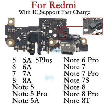 Usb Док-станция Зарядное Устройство Порт для Xiaomi Redmi Note 5 6 6A 7 7A 7S 8 8A 8T Plus Pro Разъем Для Зарядки Плата Модуль Порты
