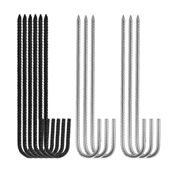 Y1UU 6 упаковок универсальных кольев с J-образными крючками, прочных и устойчивых к коррозии садовых кольев с J-образными крючками, надежных инструментов, долговечных для использования на открытом воздухе 6
