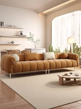 Ткань Jifeng Простой Современный Латекс Дизайнерский Кремовый диван с роскошной технологией 2