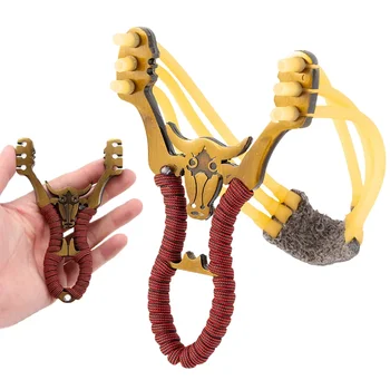 Металлическая охотничья рогатка, игрушка для стрельбы из прочной резинки, уличная катапульта, рекомендованная для начинающих любителей рогаток