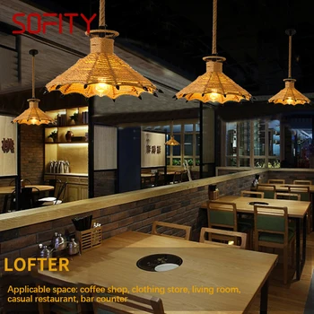 Канатная люстра в стиле ретро в американском стиле SOFITY, Ностальгический Лофт в индустриальном стиле, Интернет-кафе, ресторан Hot Pot Shop, Подвеска 17