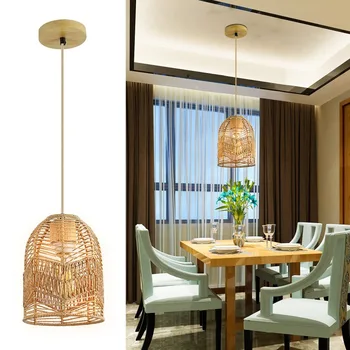 Креативный дизайн для чайной комнаты в ресторане отеля, индивидуальный кабинет, лампа из ротанга, художественная соломенная люстра в стиле ретро из Юго-Восточной Азии в семье 15