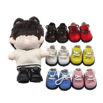 игрушечная обувь для кукол из хлопка 10 см, мини-туфли из блестящей кожи, кожаные туфли с круглым носком, туфли с ремешком, кроссовки для кукол 3,8 * 2,3 см 13