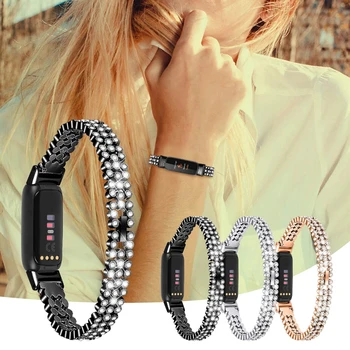Ремешок из алмазного сплава, запасной ремешок, аксессуары для смарт-часов Fitbit Luxe 22