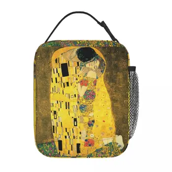 Ланч-бокс The Kiss Gustav Klimt Аксессуары для хранения Коробка для еды Y2K Термоохладитель Ланч-бокс для путешествий 22