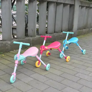 Детская машинка Praying Mantis, педаль для балансировки ног, раздвижная трехколесная складная машинка-вспышка, обучающий шаг, складная игрушка, крутящаяся машинка 6