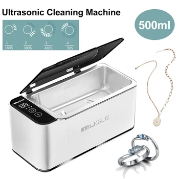 500 мл Ультразвуковой очиститель для очков, очиститель ювелирных изделий, ультразвуковая чистящая машина с частотой 46 кГц, моющая ванночка для очков, часы, зубная щетка 16