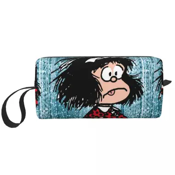 Мультяшная косметичка Mafalda, водонепроницаемая косметичка, дорожные туалетные принадлежности, Маленькая косметичка для макияжа, сумка для хранения большой емкости 19