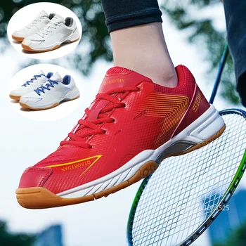 Профессиональная легкая обувь для бадминтона для мужчин и женщин, нескользящие волейбольные кроссовки, унисекс, теннисная обувь для легкой атлетики, Размер 38-48