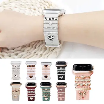 Металлические подвески Для украшения ремешка для часов Кольцо для Apple Бриллиантовое украшение для браслета iwatch Силиконовый ремешок Ювелирные аксессуары 22