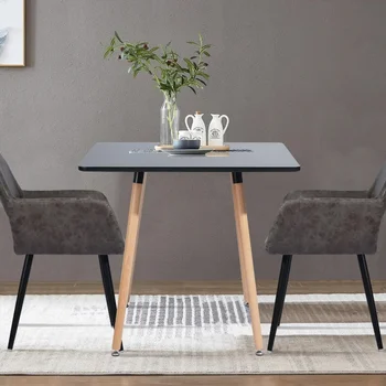 Современный функциональный стол с деревянными ножками для дома, офиса, кухни, столовой, патио, небольших помещений, Черные Переносные складные столы