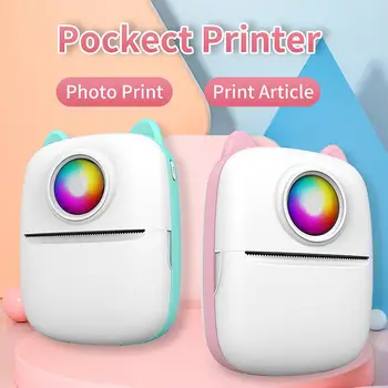 Мини-принтер для печати изображений, портативный мини-беспроводной карманный принтер, чувствительный к температуре Беспроводной телефонный принтер с разрешением 203 DPI 18